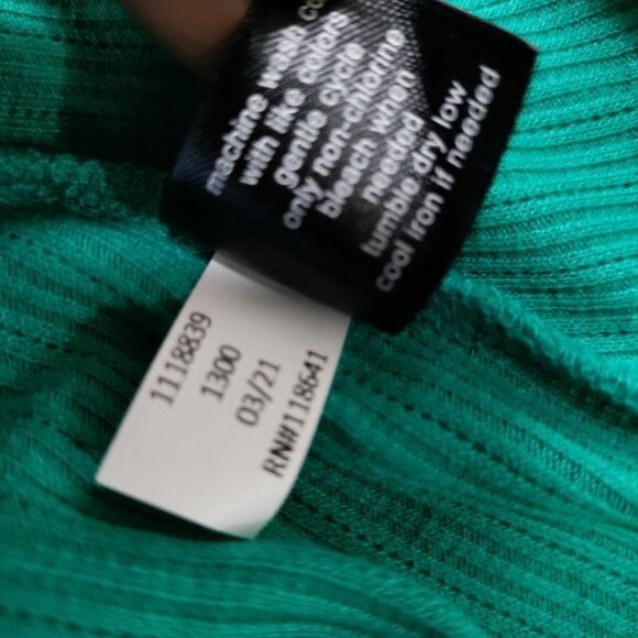 NWT Lane Bryant Peplum Babydoll Tunic Top Waffle Knit Green Womens Plus 26/28 - Picture 10 of 11